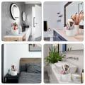 Miniatyrbild 5 av 5: Makeupborsthållare med lock, roterbar genomskinlig akrylkopp 24 cm