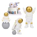 3 st Astronaut Figurer Cake Topper (Gyllene)