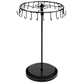 Miniatyrbilde 1 av 5: Svart metall roterende smykkeholder displaystativ (23 kroker) - Hengesarrangør tårnstativ - Oppbevaring for halskjeder og armbånd, ringer og øredobber