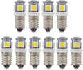 10 st E10 6V LED-lampor 5SMD 0,5W 50LM lampa (kall vit)