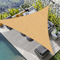 Miniatyrbillede 1 af 5: 2x2x2m Vandtæt Trekant Solsejl Baldakin PES Skyggenet UV Beskyttelse til Udendørs Have Terrasse Altan Sandfarve