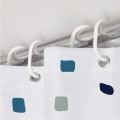 Miniatyrbillede 3 af 5: Bruseforhæng skimmel- og meldugbestandigt - Mosaikblå, 180 x 180 cm (71 x 71 tommer) | Vandafvisende stof | 100 % polyester blue