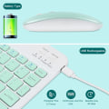 Pikkukuva 5 / 5: Langaton näppäimistö ja hiiri - Ladattava ohut Bluetooth-näppäimistö ja hiirisetti, hiljainen Bluetooth-hiiri, langaton näppäimistö yhteensopiva GREEN