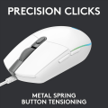 Miniatyrbilde 5 av 5: Gamingmus med RGB-belysning, 6 programmerbare knapper, sensor i spillklasse, 6K DPI-sporing, lett white