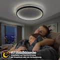 Miniatyrbilde 4 av 5: LED-taklampe dimbar med fjernkontroll, 30W 30cm rund svart hul design “fuglerede” taklampe soverom