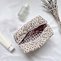 Miniatyrbillede 3 af 5: Blomsterformet quiltet makeup taske stor rejse kosmetik taske rose pink
