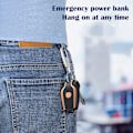 Miniatyrbillede 4 af 6: Nøglering Powerbank, 1500mah Mini Powerbank Oplader med Type-C, Holdbar Nøglering Telefonoplader Mini Power Nødoplader Sikker Lille Power