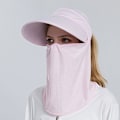 Miniatyrbilde 4 av 4: Kvinners sommer solhatt ansiktsdekkende ensfarget (rosa)