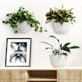 Miniatyrbild 4 av 5: Paket Resin Vertikala Vägghängande Planteringskrukor för Trädgård Vardagsrum Fönster Växter Blommor Örter Balkong Räcke Hylla Staket Spaljé Dekor