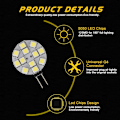 Miniatyrbilde 2 av 5: 10x G4 LED-pære DC 12V Ikke-dimbar Hvit 6000K Lyspære
