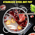 Miniatyrbilde 2 av 5: Rustfritt Stål Gryte Hotpot Induksjon Komfyr Gasskomfyr Kompatibel Gryte Hjem Kjøkken 36 cm 36cm