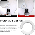 Miniatyrbillede 4 af 4: Lampe Skærm Adapter Ring E27 Til E14 Lampe Skærm Adapter Reducer Skive E27 Skrue Lampe Skærm Konverteringsring - 6stk