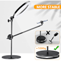 Miniatyrbillede 5 af 5: Selfie Ring Light med stativ og telefonholder, 10\" overhead LED