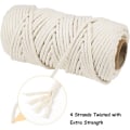 Miniatyrbillede 3 af 5: 5mm Makrame Snor, 50 Meter Tyk Bomulds Makrame Reb (Beige)