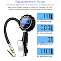 Miniatyrbild 3 av 5: Bärbar luftkompressor Handhållen pump Däcktrycksmätare Högprecisionsdäckuppblåsare Digitalt däckuppblåsningsverktyg Manometer