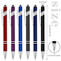 Miniatyrbillede 2 af 5: 6 stk. kuglepen med stylus-spids, 0,5 mm sort blæk metalpen stylus-pen 2 i 1 stylus-kuglepen, indtrækkelige kuglepenne gave