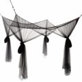 Miniatyrbilde 2 av 5: Dobbel myggnetting svart 4 seng baldakin 74H x 82L x 94W tommer