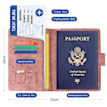 Miniatyrbild 4 av 5: Passfodral, vaccinationsintygsfodral läder, konstläder passfodral med RFID-blockerare, skyddande fodral certifikat(rosa) pink