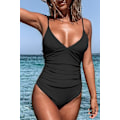 Miniatyrbillede 4 af 6: Badedragt Kvinder Mavekontrol Push Up Badedragt Halter V-hals Polstret Heldragt black XL