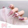 Miniatyrbild 3 av 5: 3D Rosett-Nagelstuds med Strasskristaller i Harts, Nagelkonst-Berlocker, Rosa Rosett, Nagelkonstdekorationer, Söta Bandnaglar