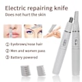 Miniatyrbillede 2 af 5: Næsehårstrimmer til mænd og kvinder, 2-i-1 elektrisk næse- og øjenbryns trimmer barbering næsehår øjenbryns barbermaskine til ansigt læber næse ansigtshår