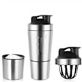 Pikkukuva 1 / 7: Proteiinipullon sekoituspallolla ja suodattimella - 700 ml pullo, jossa 200 ml säilytystila - vuotamaton, BPA-vapaa kantokahva