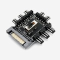 Miniatyrbillede 1 af 5: PC Fan Hub 12V PWM Hub, 8-kanals 3Pin PWM, CPU-hovedkort-ventilatorkontakt Desktop Computer Cooler Case Fan, SATA-grænseflade (8-port SATA)