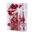 34 Julgranskulor Juldekoration Set, Plast Splittersäker, Julgransdekoration red and white