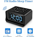 Miniatyrbilde 5 av 5: Digital Vekkerklokke Radio med Dobbel USB-lader for Soverom, Justerbar Alarmvolum og Lysstyrke (Svart)