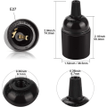 Miniatyrbilde 2 av 5: 4 stk E27 Vintage Svart Lampholder, Edison Retro Pendellampe