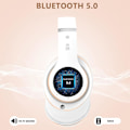 Miniatyrbilde 2 av 5: Bluetooth-hodetelefoner over øret, med HD-mikrofon, FM, TF for PC white+gold