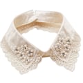 Miniatyrbilde 1 av 4: Dame Halv-Skjorte Bluse Avtakbar Blonder Chiffon Falske Krager Dicky Krage Faux Krage