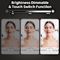 Miniatyrbillede 4 af 5: Forfængelighedsspejl med lys, bærbar toiletbord makeup spejl med 12 LED-lys og 5 stk børste 360° justerbar touch screen belyst bord spejl