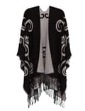 Poncho-sjal för kvinnor, vinterkofta, överdimensionerad cape, elegant poncho för kvinnor, kappa, varm present till mamma