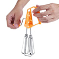 Miniatyrbillede 4 af 5: Manuel piskeris, æggepisker roterende håndholdt æggepisker mixer køkkenredskab (orange)