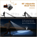 Miniatyrbillede 4 af 5: 2 stk. LED pandelampe genopladelig, 2000 lumen pandelampe