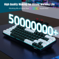 Miniatyrbilde 4 av 7: Kablet mekanisk spilltastatur, isblå LED-bakgrunnsbelyst 68 taster Mini kablet kontortastatur for Windows bærbar PC Mac black/white