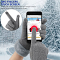 Miniatyrbild 3 av 5: Damvantar varma touchscreen-handskar med fleecefodrade stickade vinterhandskar för kallt väder grey