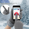 Miniatyrbilde 3 av 5: Kvinners vinter varme touchscreen hansker med fleece fôret strikkede vinterhansker for kaldt vær grey