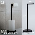 Miniatyrbillede 2 af 5: Fritstående toiletpapirholder stativ. Badeværelsesopbevaring til 4 ruller toiletpapir | Moderne matsort toiletpapirholder i rustfrit stål. black