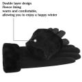 Miniatyrbilde 4 av 5: Dame vinter varme touchscreen hansker med fleece foret strikkede vinterhansker for kaldt vær black