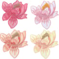 4 st Lotus Broderi Applikationer, Vackert Sydda Blomsterlappar
