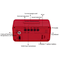 Miniatyrbillede 5 af 5: LED Digital Vækkeur Elektronisk Digital Alarm Skærm Desktop Ur til Hjemmekontor Baggrundsbelysning Snooze Skrivebordsure (Farve: Rød)