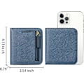 Miniatyrbild 5 av 5: Damplånbok RFID-blockerande läder kompakt bi-fold plånbok för kvinnor dragkedja myntficka liten damväska med ID-fönster blue（B)