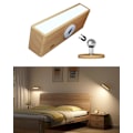 Miniatyrbillede 1 af 5: Væglampe til soveværelse, USB genopladelig trådløs natlampe, justering af lysstyrke, berøring, LED trælampe.