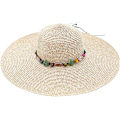 Miniatyrbillede 2 af 5: Damebred Solhat med Bred Skygge Foldbar Solhat UPF 50+ (Beige)