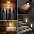 Miniatyrbild 3 av 4: Rörelsesensorlampor, LED Super Bright Under Cabinet Lights, 1000mAh USB Uppladdningsbara Garderob Nattlampor med Magnetremsa (2 Pack)
