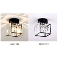 Miniatyrbilde 3 av 5: Moderne inngangskrystall taklampe, E27 Mini krystall lysekrone, LED taklampe firkantet lampeskjerm lamper (svart)