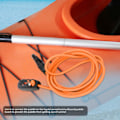 Miniatyrbillede 4 af 5: Padle Leash Padle Tow Leash Tow Line Kajak Kano Sikkerhedssnor med Dobbelt Karabinhage 189cm