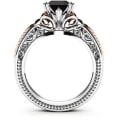 Miniatyrbilde 5 av 5: Evig 925 Sterling Sølv Sort Turmalin Ring, Størrelse 6